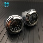 New 7 8 -1  Motorcycle Handlebar Mount Watch Black Dial Clock   Thermometer Temp