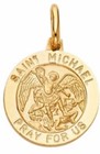 Gold Saint St San Michael Pendant 14k San Miguel Solid White Yellow Charm  95   