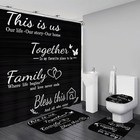 Family Shower Curtain Set Black Home Bathroom Set With Shower Curtain And Rug   