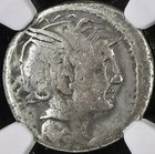 Roman Republic Silver Denarius 111bc-110bc Ngc Genuine Roma A  Clodius Pulcher