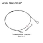 6pcs Stainless Steel Lanyard Cable 2mmx100cm Eyelets Ended Security Wire Rope