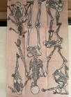 Ukiyo-e Tenugui Kawanabe Kyosai Wall Decor Hanging Manga Skeleton