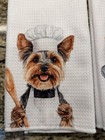 Yorkshire Terrier Yorkie Chef White Kitchen Towel Set Dish Towels Kitchen Gift