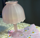Vintage Pink Frosted Boudoir Style Glass 2-piece Fairy Lamp