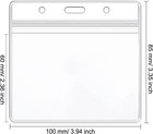 50 Pcs Clear Badge Holder Horizontal Id Card Holder Waterproof Plastic Name Tag