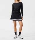 J lindeberg Frida Stripe Knitted Fw Golf Skirt Skort  Black - Women   s Size S