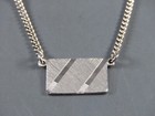 Vtg Weh Hayward Sterling Silver Tie Bar Clip Clasp W chain Etched Center Panel