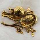 Vtg Avon Gold Tone Lapel Tac Pin - Bird Nest W  Pearl Baby Eggs