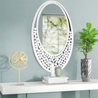Retro Silver Oval Wall Vanity Mirror For Living Room Entryway Bathroom Wall Deco