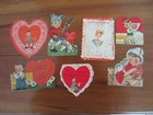 Lot Of 10 Vintage School Valentines  Boys  1940 s  Die Cut  Used  Signed