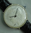 Morgan Silver Dollar Coin Watch Swiss Lejour 17 Jewel Manual Wind Movement  38mm