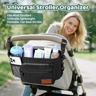 Stroller Organizer With Cup Holder  Non-slip Stroller Single Stroller Black