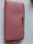 Miu Miu Women Wallet Pink Leather Clutch Wristlet Card Holder Purse Zip Around