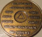 Alcoholics Anonymous 8 Year Aa Symbol Back Bronze Medallion Chip Token Coin