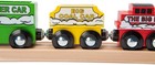 Wooden Train Set Kids Toys 4 Piece Magnetic Engine Hopper Car Coal   Caboose