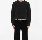 Burberry Men s Beige Signature Leather Reversible Belt Silver Buckle 110 Cm 