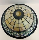 Vintage Tiffany Style Stained Glass plastic Jeweled Lamp Shade 16  Multi Colored
