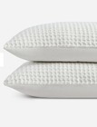 2 Sonoma White Waffle Shams Pillowcases Cotton Blend Bedding Textured Pair King