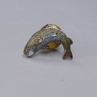 Vintage Enamel Pin Rainbow Trout Fish Novelty Fishing Hat Pin Made In Taiwan