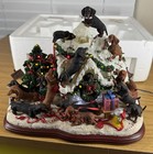 Danbury Mint Light Up Dachshund Christmas Doghouse Holiday Figurine In Box Works