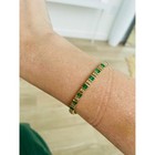 Gold Emerald Diamond Tennis Bracelet