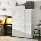 Portable Closet Wardrobe  Foldable Clothes Organizer With Cubby Storage