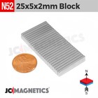 25mm X 5mm X 2mm N52 Thin Strong Rare Earth Neodymium Magnet Block Bar 25x5x2mm