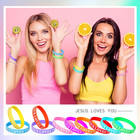 100 Pcs Jesus Loves You Silicone Bracelet Colorful Rubber Wristbands Christian B