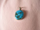 Sterling Silver Turquoise Pendant Marked