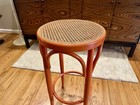 Vintage Orange Thonet Style Bentwood Tall Kitchen Bar Stool