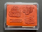Stampin Up For Father Stamp  set Of 3  Puppy  Apples  Tools Rubber Wood Stamps