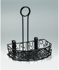 Condiment Caddy   Semi-round   Black Scroll   American Metalcraft   Crs68