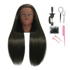 30 Inch 80  Real Human Hair Mannequin Head With Stand For Hairdresser Practic   