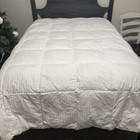 Pottery Barn King White Goose Down Comforter Duvet Insert 104x92 W  Stripe Euc