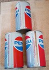 3 Different Vintage Pepsi Cola Soda Pop Cans  - 12oz Crimped Steel 