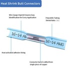 Us 100pcs 16-14 Gauge Heat Shrink Butt Crimp Terminals Wire Connectors Awg Blue