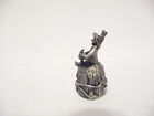 Thimble Vintage Pewter Topper Of A Leprechaun  On A Tree Stump W ivy