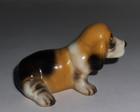 Vintage Hagen Renaker Miniature Sitting Bassett Hound Dog Figurine