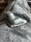 Vtg Inuit Seal Soapstone Sculpture Hand Carved   Signed  Eskimo Art Canada