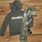 Under Armour Boys Hoodie Jogger 2 Piece Set Marine Od Green Camo Size 5 7 New