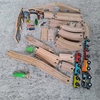 Wood Wooden Train Track Set lot  Thomas Brio Ikea 57 Pcs  Universal  Expansion