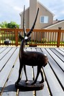 Vintage African Hand Carved Ebony Wood Antelope Gazelle Sculpture 