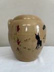 Vintage Aztec Stoneware Pot With Mule Tree Flower Small Chip 