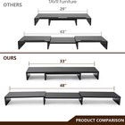 Wooden Dual Monitor Stand Risers With Length And Angle Adjustable 3 Shelf