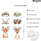 Woodland Animal Nursery Wall Art Decor Baby Girl Room Pictures Floral Crown Anim