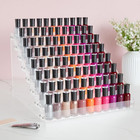 8 Tier Clear Acrylic Nail Polish Display Rack With 96 Standard Sized Bottle Capa