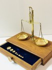 Vintage Apothecary Balance Scale   Solid Brass Made In India