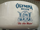 Vtg Olympia Beer    it   s The Water    Casserole Dish Decoration - Large Crack No Lid