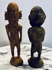 Vintage Pair African Tribal Hand Carved Primitive Wood  Fertility Figures 11   