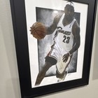 Two Lebron James Framed Artist Signed And Numbered Basketball Prints By Lng